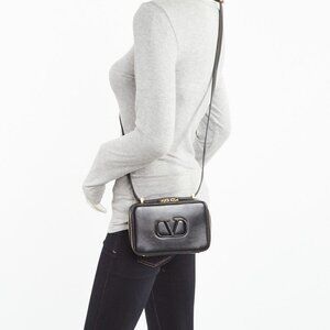 Valentino Black Smooth Calfskin Leather VSLING Camera Bag